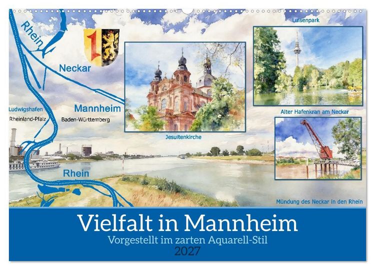 Produktbild: Vielfalt in Mannheim (Wandkalender 2027 DIN A2 quer), CALVENDO Monatskalender