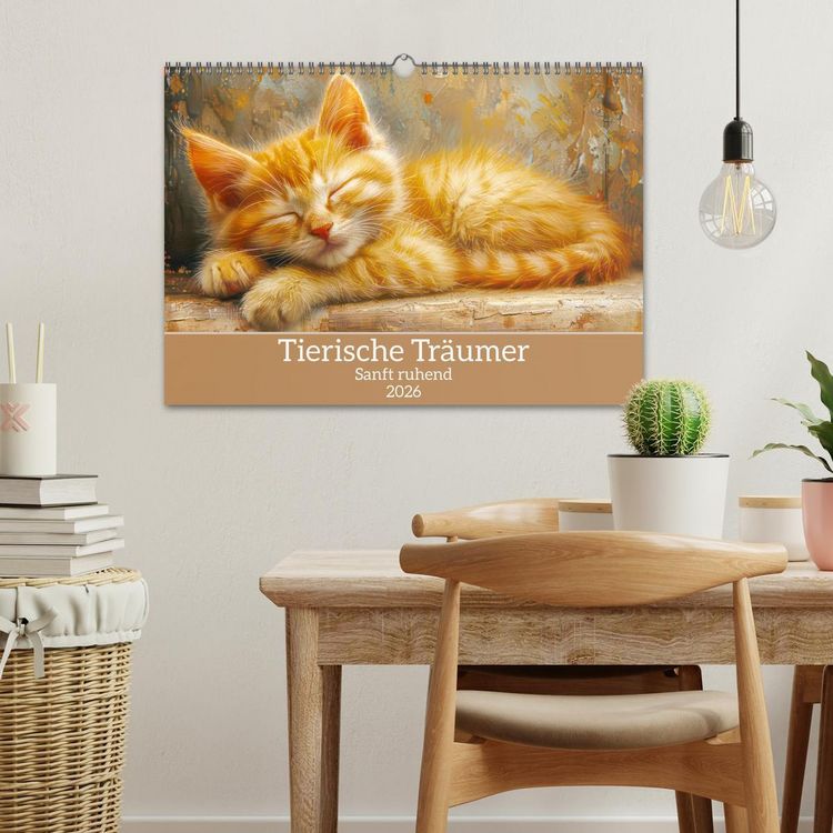 Produktbild: Tierische Tr&auml;umer - Sanft ruhend (Wandkalender 2026 DIN A3 quer), CALVENDO Monatskalender
