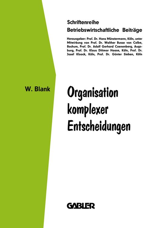 Produktbild: Organisation komplexer Entscheidungen