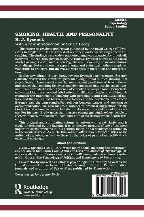 Produktbild: Smoking, Health and Personality