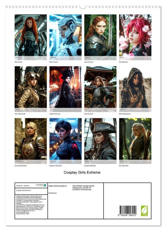 Produktbild: Cosplay Girls Extreme (hochwertiger Premium Wandkalender 2026 DIN A2 hoch), Kunstdruck in Hochglanz