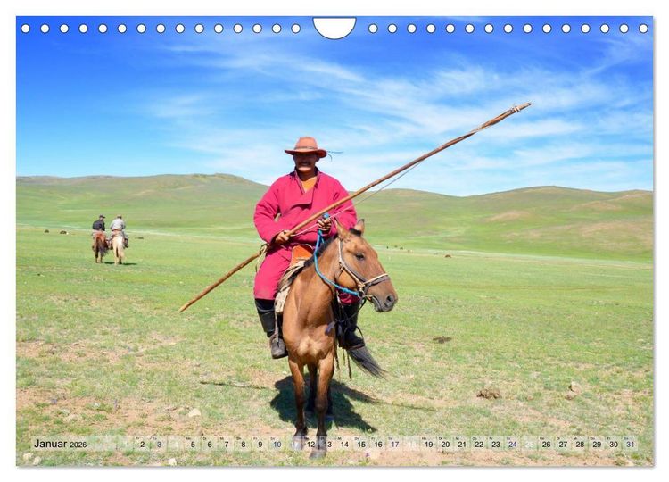 Produktbild: Pferde und Reiter der Mongolei (Wandkalender 2026 DIN A4 quer), CALVENDO Monatskalender