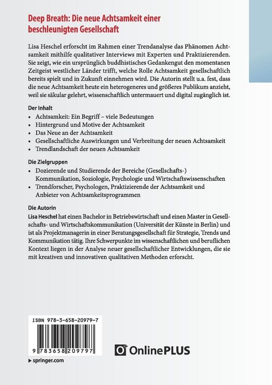 Produktbild: Deep Breath: Die neue Achtsamkeit einer beschleunigten Gesellschaft