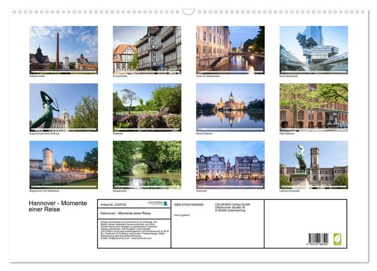 Produktbild: Hannover - Momente einer Reise (Wandkalender 2027 DIN A2 quer), CALVENDO Monatskalender