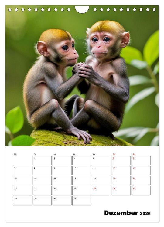 Produktbild: Mit Tieren hinein in das neue Jahr (Wandkalender 2026 DIN A4 hoch), CALVENDO Monatskalender