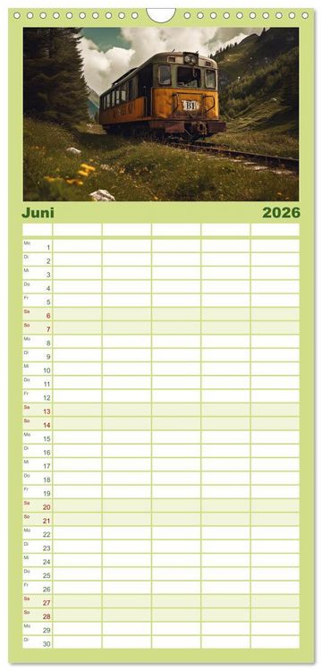 Produktbild: Familienplaner 2026 - Alte Maschinen - verlassene Lieblinge mit 5 Spalten (Wandkalender, 21 x 45 cm) CALVENDO