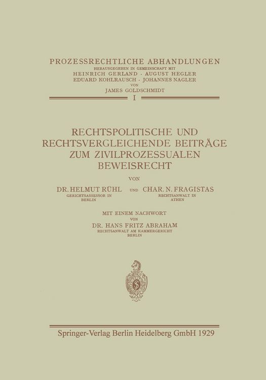Produktbild: Rechtspolitische und Rechtsvergleichende Beitr&auml;ge zum Zivilprozessualen Beweisrecht