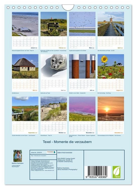 Produktbild: Texel - Momente die verzaubern (Wandkalender 2026 DIN A4 hoch), CALVENDO Monatskalender