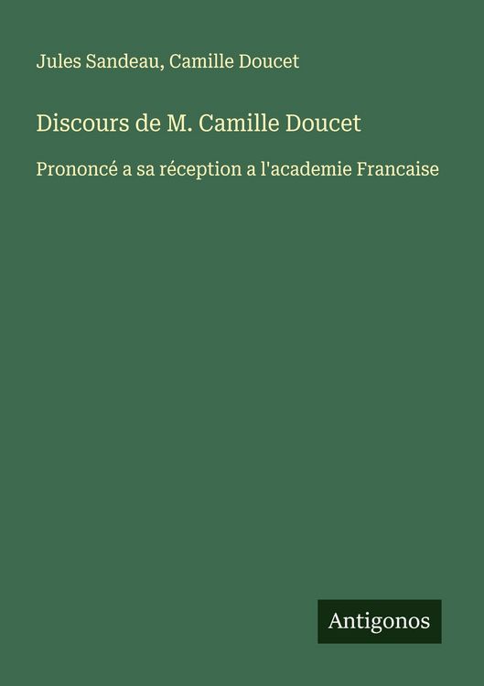Produktbild: Discours de M. Camille Doucet