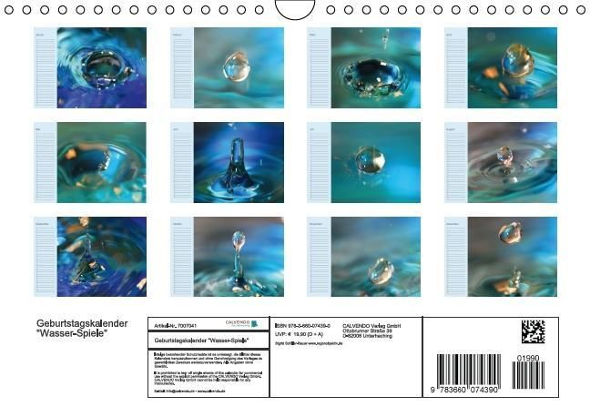 Produktbild: Geburtstagskalender "Wasser-Spiele" (Wandkalender immerw&auml;hrend DIN A4 quer)
