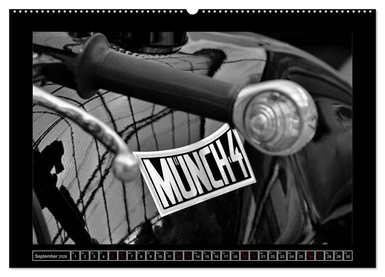 Produktbild: M&uuml;nch Mammut TT in schwarzweiss (hochwertiger Premium Wandkalender 2026 DIN A2 quer), Kunstdruck in Hochglanz