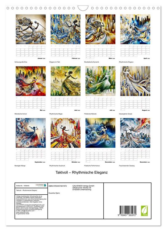 Produktbild: Taktvoll &ndash; Rhythmische Eleganz (Wandkalender 2026 DIN A3 hoch), CALVENDO Monatskalender