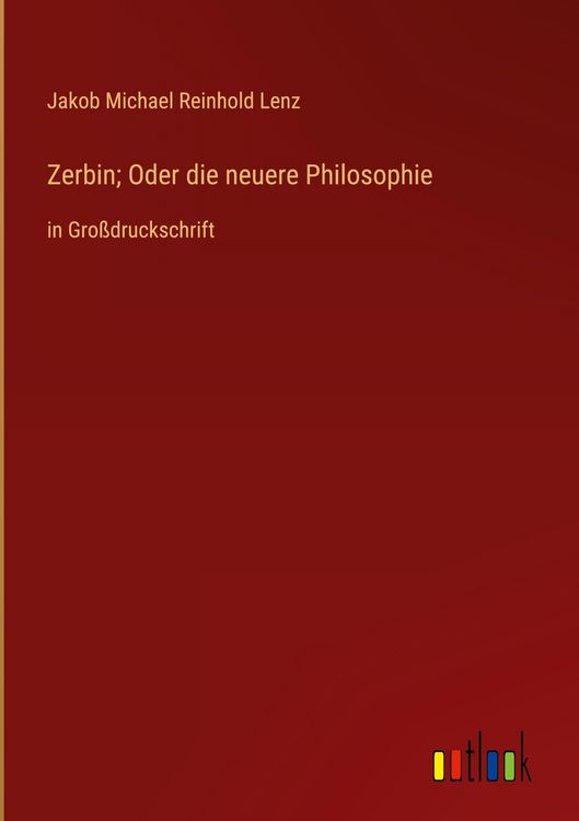 Produktbild: Zerbin; Oder die neuere Philosophie
