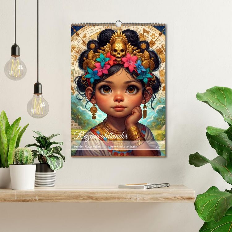 Produktbild: Regenwaldkinder - Ein vom Leben der Mayas inspierter Kinderkalender (Wandkalender 2026 DIN A3 hoch), CALVENDO Monatskalender