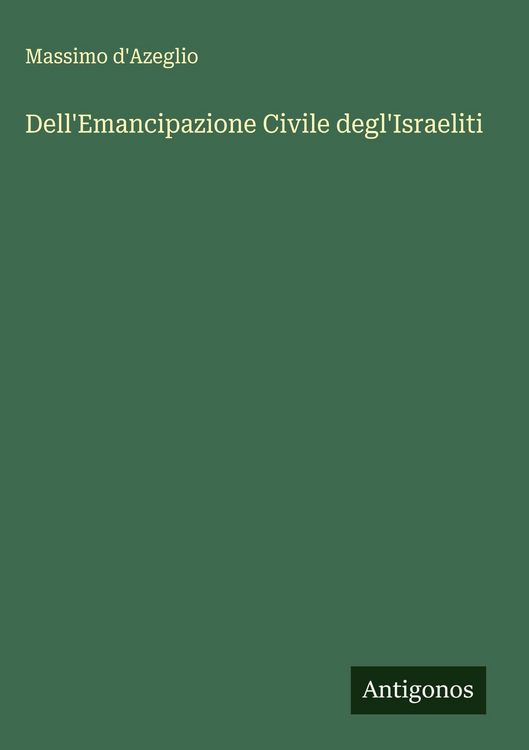 Produktbild: Dell'Emancipazione Civile degl'Israeliti