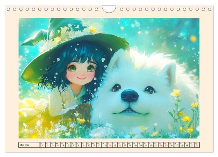 Produktbild: Kleine Hexen. Zauberhafte M&auml;dchen mit magischen Kr&auml;ften (Wandkalender 2026 DIN A4 quer), CALVENDO Monatskalender