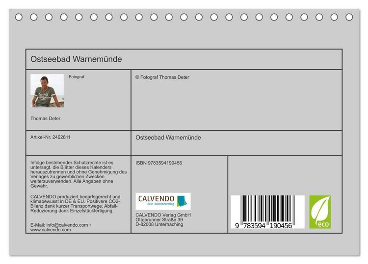 Produktbild: Ostseebad Warnem&uuml;nde (Tischkalender 2027 DIN A5 quer), CALVENDO Monatskalender