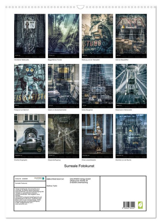 Produktbild: Surreale Fotokunst (Wandkalender 2026 DIN A2 hoch), CALVENDO Monatskalender