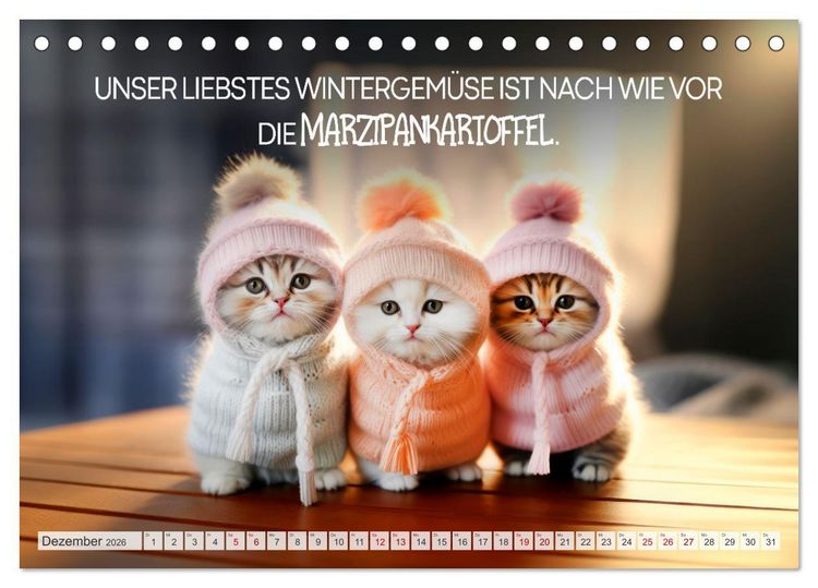 Produktbild: KATZEN-IRONIE Lach mal wieder (Tischkalender 2026 DIN A5 quer), CALVENDO Monatskalender