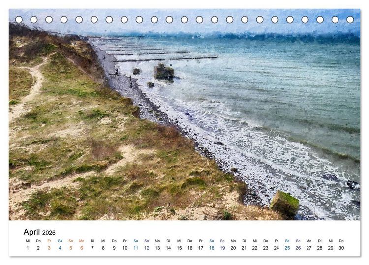 Produktbild: Landschaften auf dem Dar&szlig; in &Ouml;lfarben (Tischkalender 2026 DIN A5 quer), CALVENDO Monatskalender
