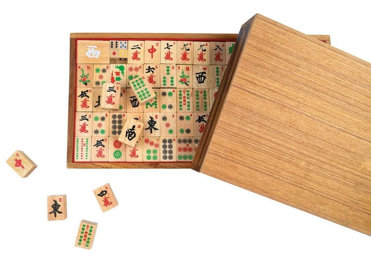 Produktbild: Mah Jongg, aus Holz, mit arabischen Zahlen
