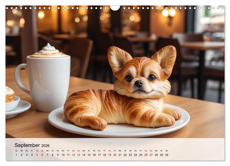 Produktbild: Tierische Croissants (Wandkalender 2026 DIN A3 quer), CALVENDO Monatskalender