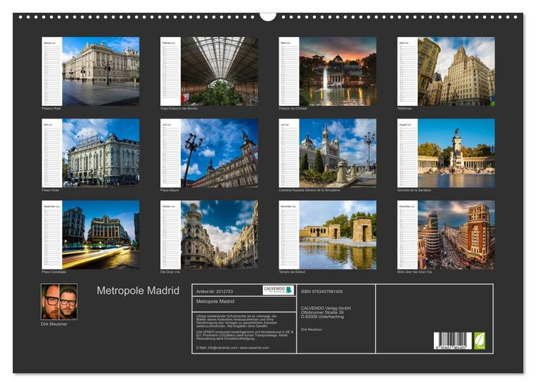 Produktbild: Metropole Madrid (Wandkalender 2026 DIN A2 quer), CALVENDO Monatskalender