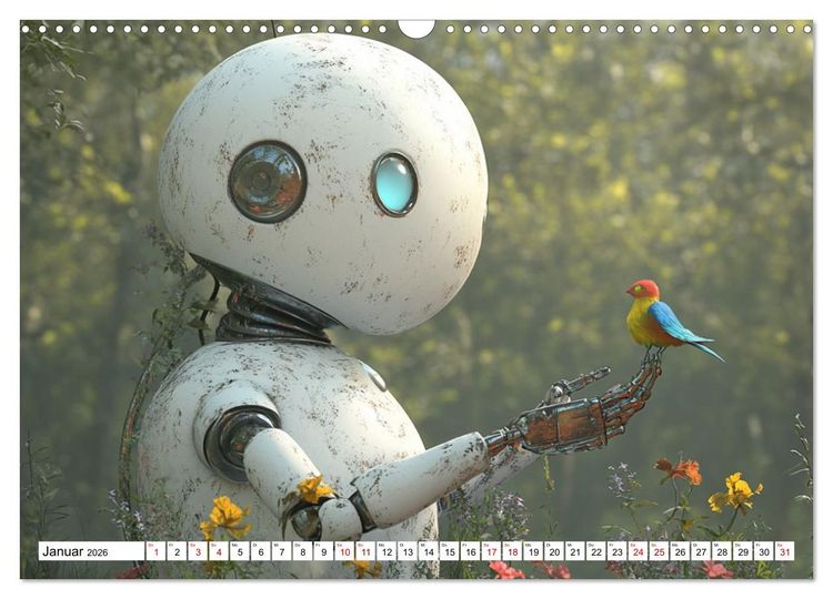 Produktbild: Roboter &ndash; Technik, Poesie und ein Hauch Magie (Wandkalender 2026 DIN A3 quer), CALVENDO Monatskalender