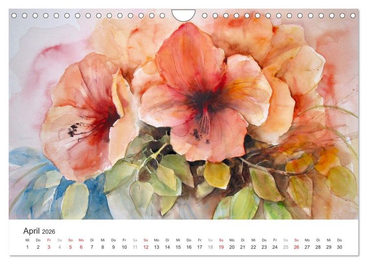Produktbild: Bl&uuml;tenzauber - Aquarelle von ECKARD FUNCK (Wandkalender 2026 DIN A4 quer), CALVENDO Monatskalender