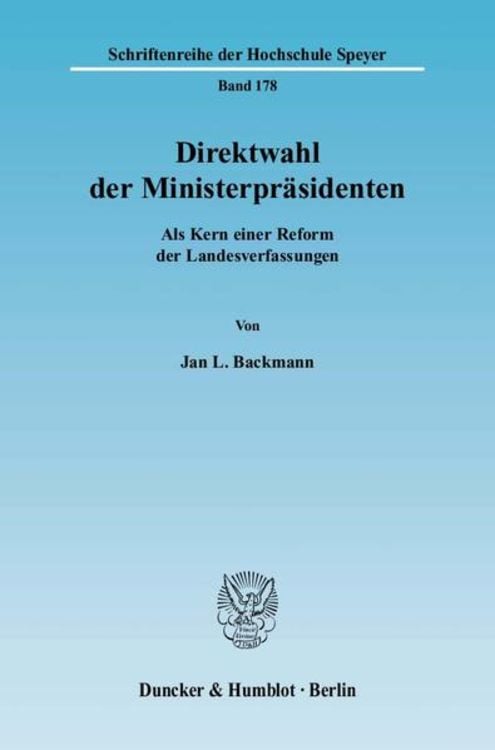 Produktbild: Direktwahl der Ministerpr&auml;sidenten.