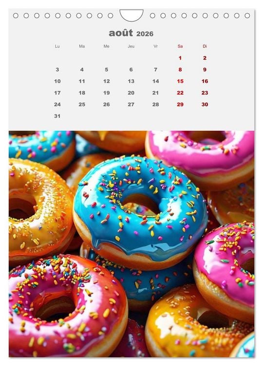 Produktbild: Les aventures sucr&eacute;es des donuts (Calendrier mural 2026 DIN A4 horizontal), CALVENDO calendrier mensuel