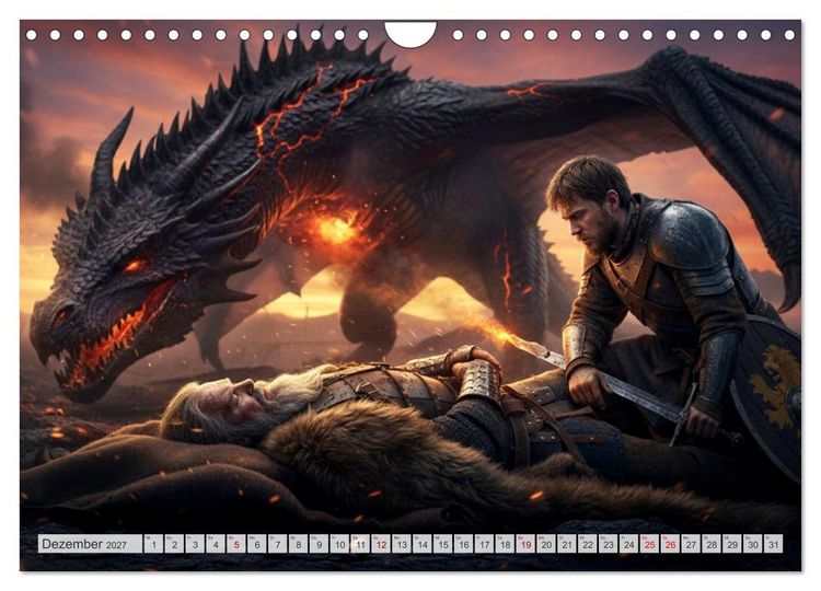 Produktbild: Beowulf &ndash; Die Saga des Drachenbezwingers (Wandkalender 2027 DIN A4 quer), CALVENDO Monatskalender