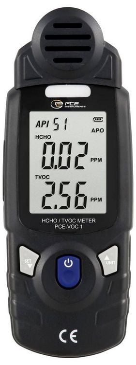 Produktbild: PCE Instruments Gasmessger&auml;t Formaldehyd PCE-VOC 1 Messung von TVOC |HCHO |0...9,99 mg/m&sup3; / PPM |0...5mg/m&sup3; / PPM |Alarm