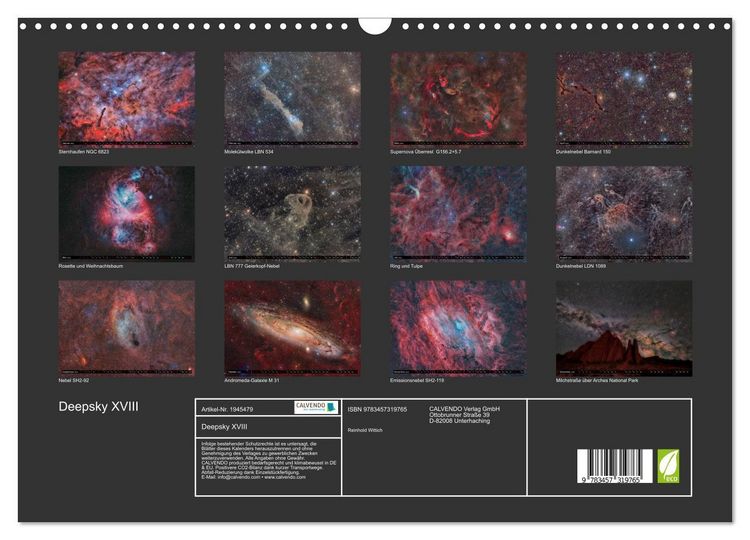 Produktbild: Deepsky XVIII (Wandkalender 2026 DIN A3 quer), CALVENDO Monatskalender