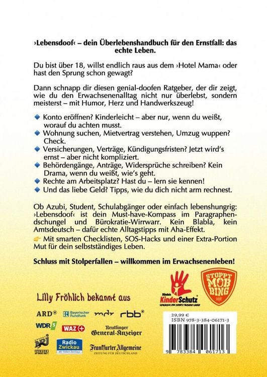 Produktbild: Lebensdoof - Dein praktischer Lebenskompass: Finanzen, Recht und Alltagstipps jenseits von 'Hotel Mama', mit Insiderwissen von Steuererkl&auml;rung bis Arbeitsrecht, Mietrecht sowie Vertr&auml;gen und K&uuml;ndigung