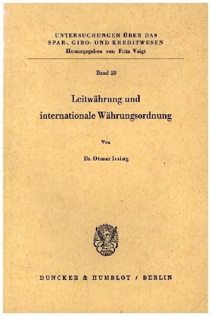 Produktbild: Leitw&auml;hrung und internationale W&auml;hrungsordnung.