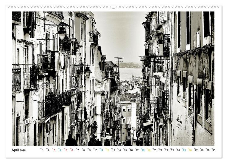 Produktbild: Lissabon One Day (hochwertiger Premium Wandkalender 2026 DIN A2 quer), Kunstdruck in Hochglanz