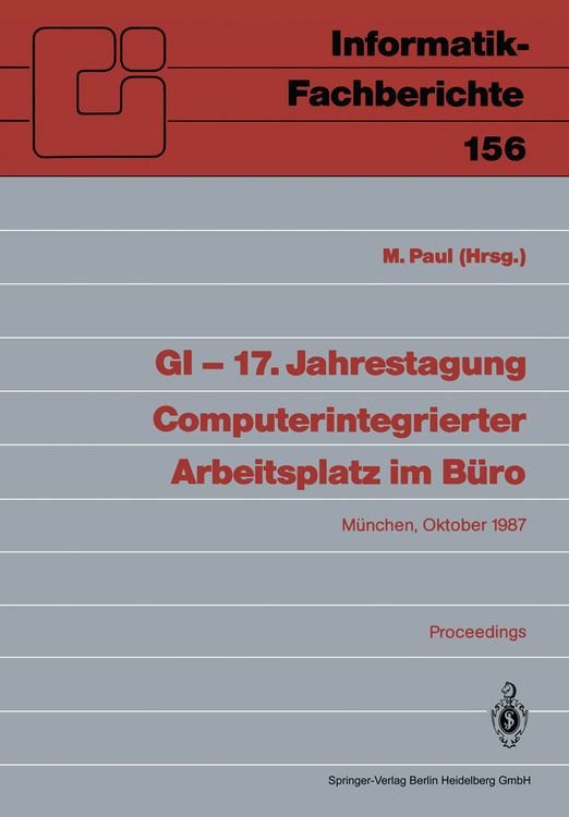 Produktbild: GI &mdash; 17. Jahrestagung Computerintegrierter Arbeitsplatz im B&uuml;ro