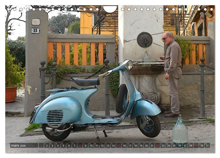 Produktbild: La Vespa en Cartoon (Calendrier mural 2026 DIN A4 vertical), CALVENDO calendrier mensuel