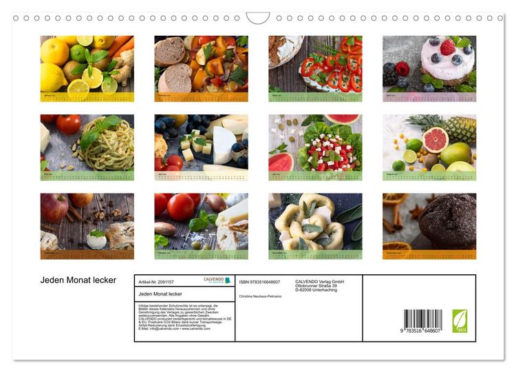 Produktbild: Jeden Monat lecker (Wandkalender 2026 DIN A3 quer), CALVENDO Monatskalender
