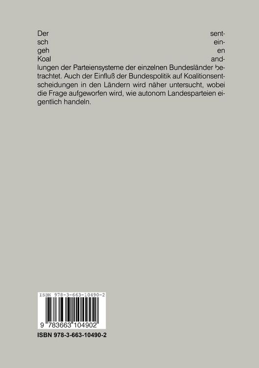 Produktbild: Koalitionsbildung in den deutschen Bundesl&auml;ndern