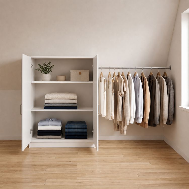 Produktbild: Dachschr&auml;gen Kleiderschrank mit Stange Dacho L