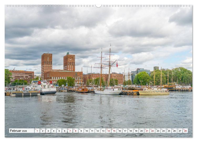 Produktbild: Zauberhaftes Oslo (hochwertiger Premium Wandkalender 2026 DIN A2 quer), Kunstdruck in Hochglanz