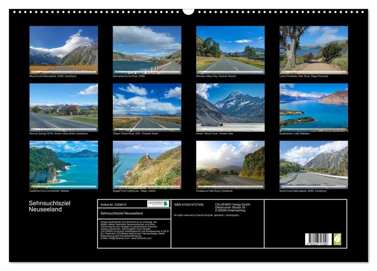 Produktbild: Sehnsuchtsziel Neuseeland (Wandkalender 2026 DIN A2 quer), CALVENDO Monatskalender