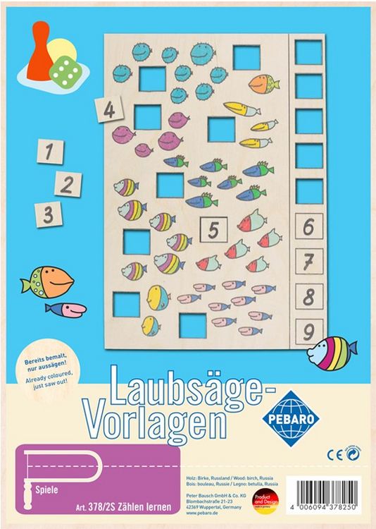 Produktbild: PEBARO 378/2S - Laubs&auml;gevorlage Z&auml;hlen lernen, 1 Platte, Gr&ouml;&szlig;e DIN A4