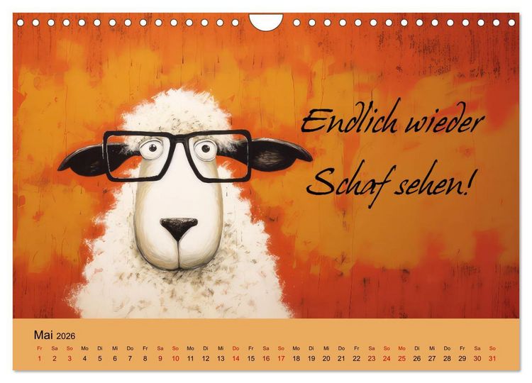 Produktbild: Schafspr&uuml;che (Wandkalender 2026 DIN A4 quer), CALVENDO Monatskalender