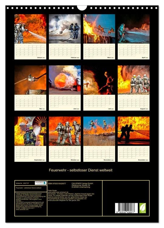 Produktbild: Feuerwehr - selbstloser Dienst weltweit (Wandkalender 2026 DIN A3 hoch), CALVENDO Monatskalender