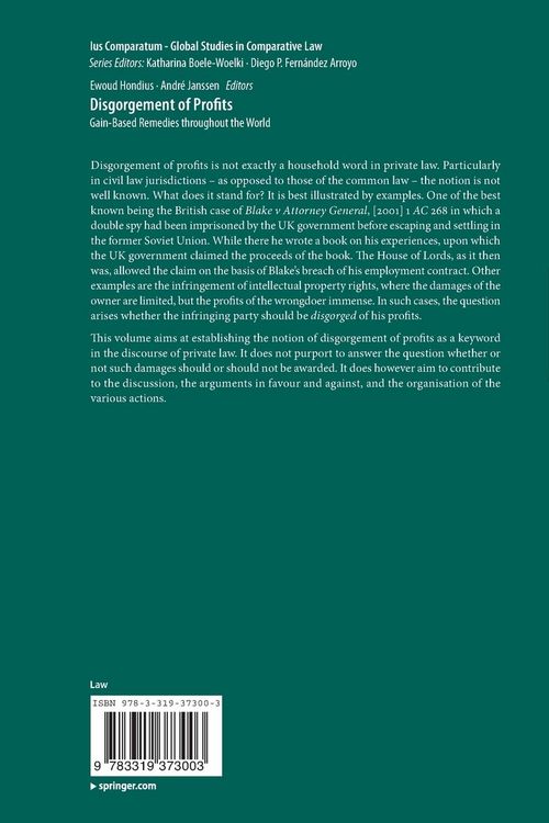 Produktbild: Disgorgement of Profits