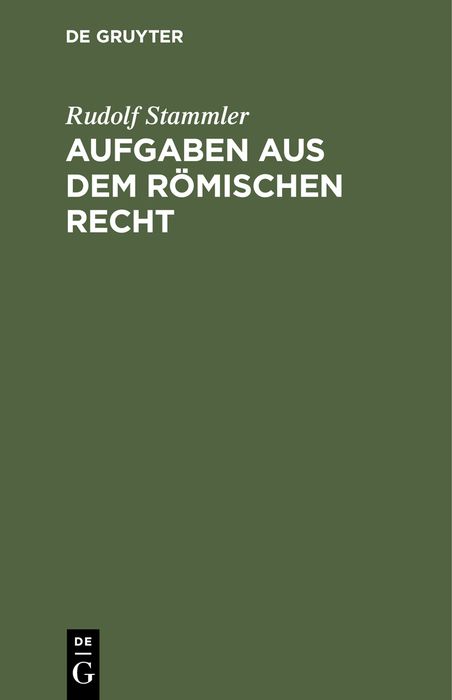 Produktbild: Aufgaben aus dem r&ouml;mischen Recht