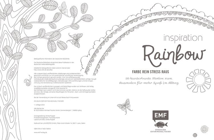 Produktbild: Inspiration Rainbow – 50 kunterbunte Motive zum Ausmalen für mehr Spaß im Alltag